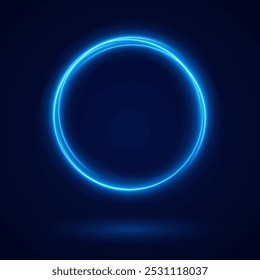 Color circles frame with glitter light effect. A flash flies in a circle in a luminous ring.