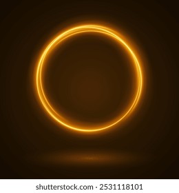 Color circles frame with glitter light effect. A flash flies in a circle in a luminous ring.