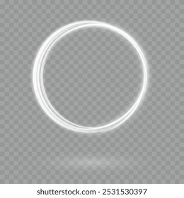 Marco de círculos de color con efecto de luz brillante. Un destello vuela en un círculo en un anillo luminoso.