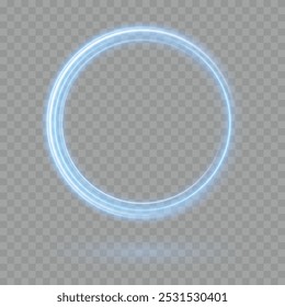 Color circles frame with glitter light effect. A flash flies in a circle in a luminous ring.
