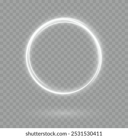 Color circles frame with glitter light effect. A flash flies in a circle in a luminous ring.