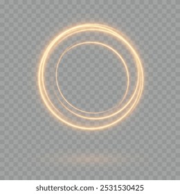 Color circles frame with glitter light effect. A flash flies in a circle in a luminous ring.