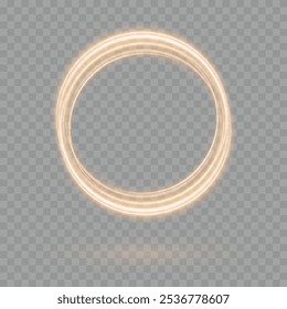 Marco de círculos de color con efecto de luz brillante. Un destello vuela en un círculo en un anillo luminoso.