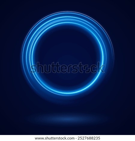 Color circles frame with glitter light effect. A flash flies in a circle in a luminous ring.