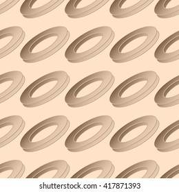 Color circles isometric seamless pattern. Vector illustration background