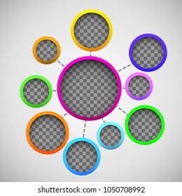 color circles mind map with transparency background