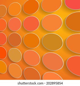 Color circles on orange background - vector illustration
