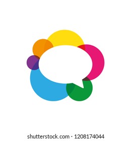 Color Circles Speech Bubble Symbol Vector