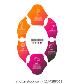 color Circlular creative modern timeline infographic template element for workflow,process,presentation with modern cycle concept design vector