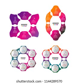color Circlular creative modern timeline infographic template element for workflow,process,presentation with modern cycle concept design vector