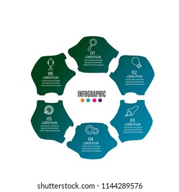 color Circlular creative modern timeline infographic template element for workflow,process,presentation with modern cycle concept design vector