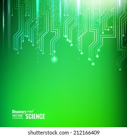 Color circuit over bright background. Vector illustration.