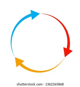 Color circular arrow in flat style. Vector illustration. Refresh or reload symbol.