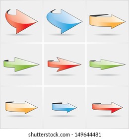 color circular arrows. vector icons set. eps10