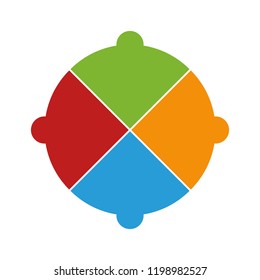 Color circular Chart Infographic. Template for diagram, graph, presentation and chart.Business concept with 4 options, parts, steps or processes on the white background.