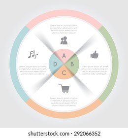 Color circular Chart Infographic. Template for diagram, graph, presentation and chart.Business concept with 4 options, parts, steps or processes on the white background.