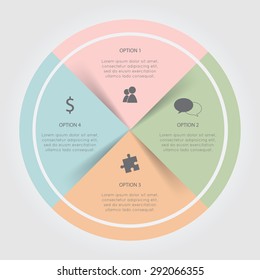 Color circular Chart Infographic. Template for diagram, graph, presentation and chart.Business concept with 4 options, parts, steps or processes on the white background.