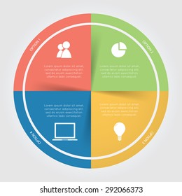 Color circular Chart Infographic. Template for diagram, graph, presentation and chart.
Business concept with 4 options, parts, steps or processes on the white background.