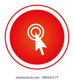 color circular emblem with cursor icon
