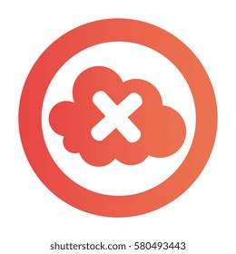 color circular emblem with disable cloud service