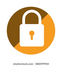 color circular emblem with padlock icon
