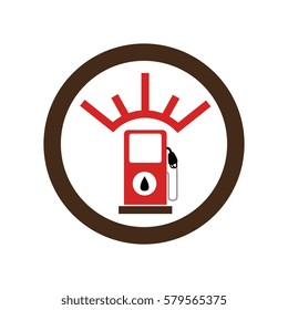 color circular frame with fuel indicator