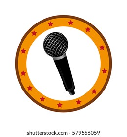 color circular frame with microphone