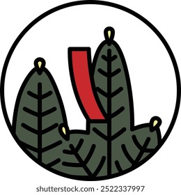 Color circular mini hanafuda Mutsuki pine red short January pine red short