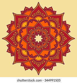 Color Circular pattern in form of mandala. Decorative ornament in ethnic oriental style.