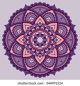 Color Circular pattern in form of mandala. Decorative ornament in ethnic oriental style.