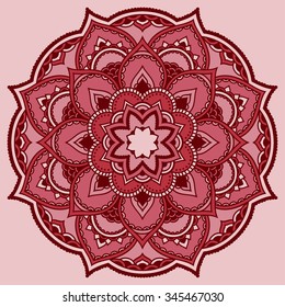 Color Circular pattern in form of mandala. Decorative ornament in ethnic oriental style.