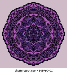 Color Circular pattern in form of mandala. Decorative ornament in ethnic oriental style.