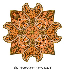 Color Circular pattern in form of mandala. Decorative ornament in ethnic oriental style.