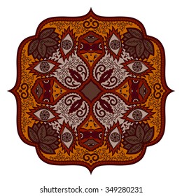 Color Circular pattern in form of mandala. Decorative ornament in ethnic oriental style.