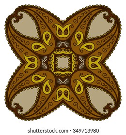 Color Circular pattern in form of mandala. Decorative ornament in ethnic oriental style.