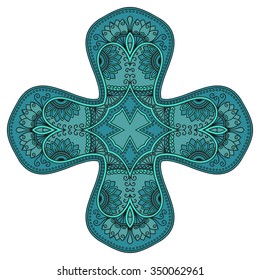 Color Circular pattern in form of mandala. Decorative ornament in ethnic oriental style.