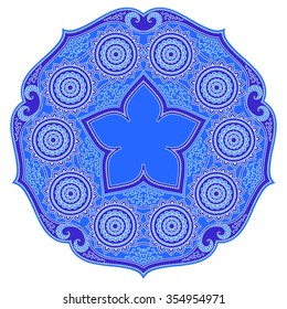 Color Circular pattern in form of mandala. Decorative ornament in ethnic oriental style.