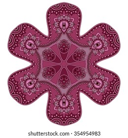 Color Circular pattern in form of mandala. Decorative ornament in ethnic oriental style.