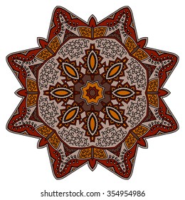 Color Circular pattern in form of mandala. Decorative ornament in ethnic oriental style.