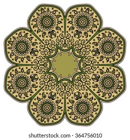 Color Circular pattern in form of mandala. Decorative ornament in ethnic oriental style.