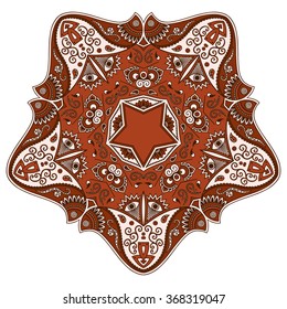 Color Circular pattern in form of mandala. Decorative ornament in ethnic oriental style.