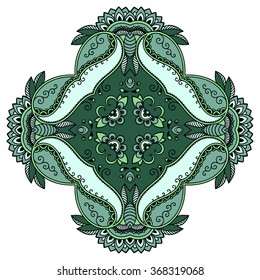 Color Circular pattern in form of mandala. Decorative ornament in ethnic oriental style.