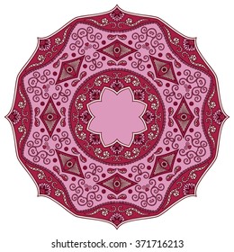 Color Circular pattern in form of mandala. Decorative ornament in ethnic oriental style.