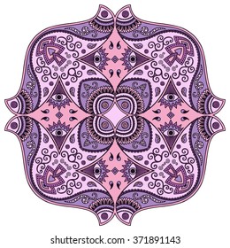 Color Circular pattern in form of mandala. Decorative ornament in ethnic oriental style.
