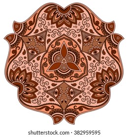 Color Circular pattern in form of mandala. Decorative ornament in ethnic oriental style.