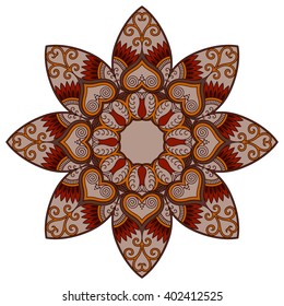 Color Circular pattern in form of mandala. Decorative ornament in ethnic oriental style.