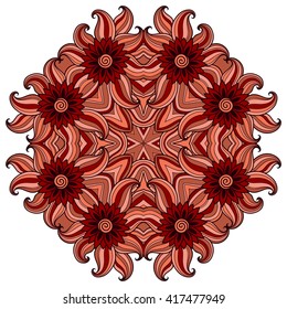 Color Circular pattern in form of mandala. Decorative ornament in ethnic oriental style.