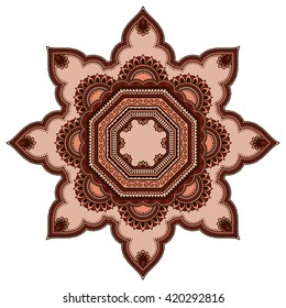 Color Circular pattern in form of mandala. Decorative ornament in ethnic oriental style.