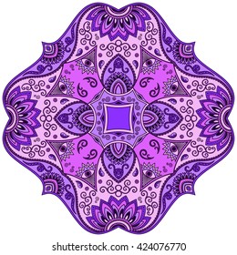 Color Circular pattern in form of mandala. Decorative ornament in ethnic oriental style.