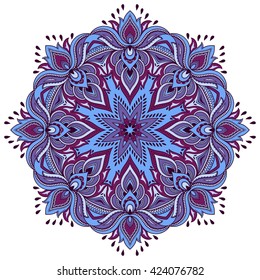 Color Circular pattern in form of mandala. Decorative ornament in ethnic oriental style.